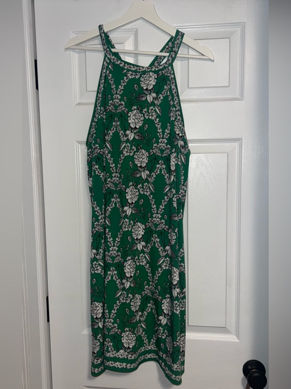 Max Studio Green Floral Halter Top